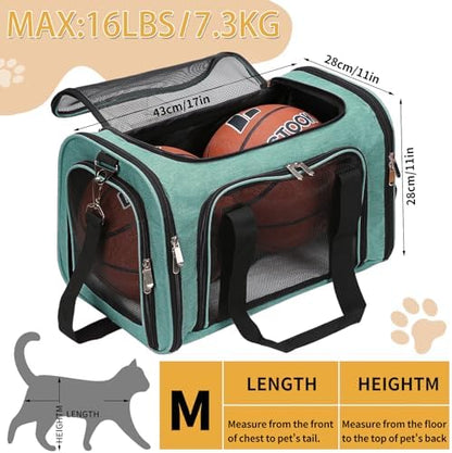 Soft-Sided Cat/Dog/Pet Carrier, Collapsible Pets Travel Carriers