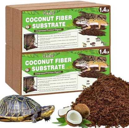 Halatool 4 Pack Compressed Coconut Fiber Substrate for Reptiles