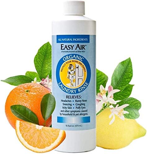 Easy Air Organic Allergy Relief Laundry Rinse, Hypoallergenic & Fragrance Free, Eliminate Odors. Asthma & Allergy Safe for Babies & Pets - 32 Fl Oz