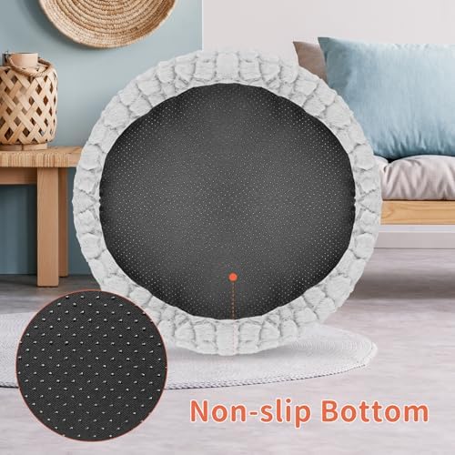Heated Cat Bed with Timer & Temp Adjustable, Round Heating Pet Bed for Cats Indoor 19" Soft & Cozy Donut Electric Pet Warming Pad Heater for Cat