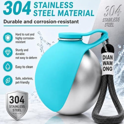 Portable Dog Water Bottle Pet Travel Water Bowl Dog Water Bottle (Blue, 02)