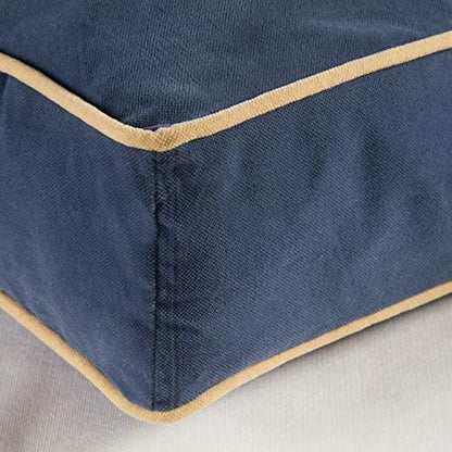 South Pine Porch Buddy Reversible Rectangle Pillow Style Microfiber Dog Bed with Removable, Machine-Washable Cover, Denim, Small (36 in. x 24 in.)
