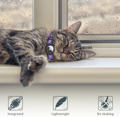 Reflective AirTag Cat Collar, Integrated Cat Collar with Air Tag Holder