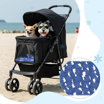 Nuanchu Pet Cooling Mat, Royal Blue Bear, 11.81 x 19.69 Inches, 1 Pcs