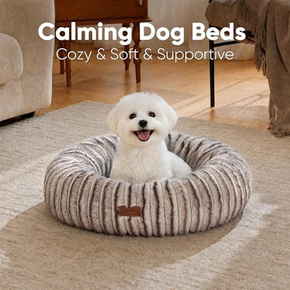 FUKUMARU Small Dog Bed, 25" Orthopedic Dog Bed for Puppies, Donut Cat Beds