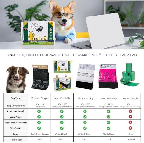 Mutt Mitt Dog Waste Pick Up Bag, 100-Count