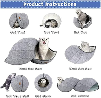 Foldable Pet Bed Cat Litter Breathable Kennel Cave Tunnel Toy Semi-Enclosed Creative Cat Mat Four Seasons Pet Supplies Felt Cloth