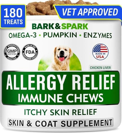 Dog Allergy Relief Chews - Skin Health & Anti-Itch Supplement with Omega-3