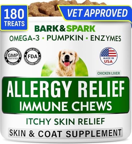 Dog Allergy Relief Chews - Skin Health & Anti-Itch Supplement with Omega-3