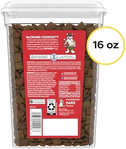 Temptations MixUps Crunchy and Soft Cat Treats, Cookout Flavor, 16 oz
