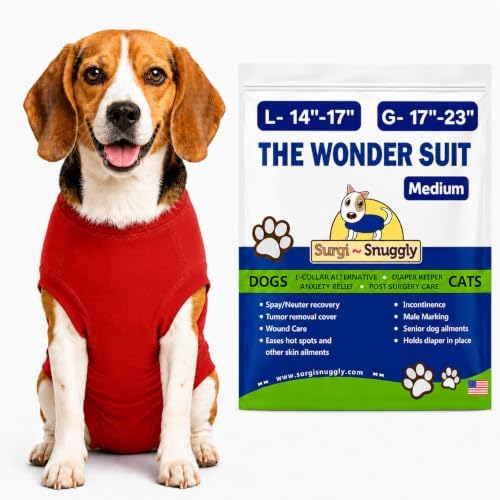 Surgi Snuggly Dog Surgery Recovery Suit, Cone Alternative, Spay/Neuter M