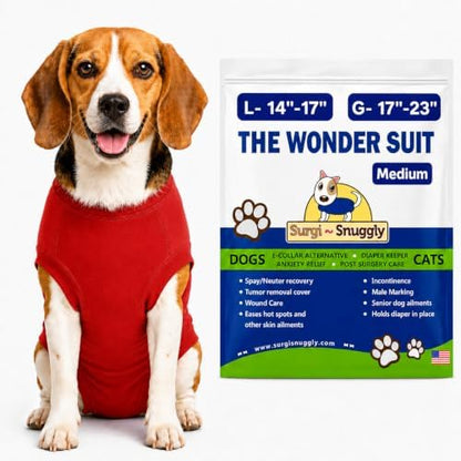Surgi Snuggly Dog Surgery Recovery Suit, Cone Alternative, Spay/Neuter M