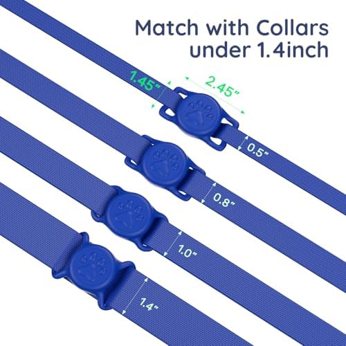 IP68 Waterproof Dog AirTag Holder for Dog Collar, Soft, Stretchy Silicone