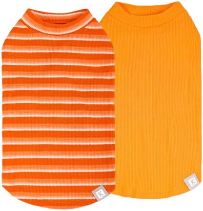 KYEESE 2Pack Waffle Dog Shirt for Small Medium Dogs Striped Dog Sweater