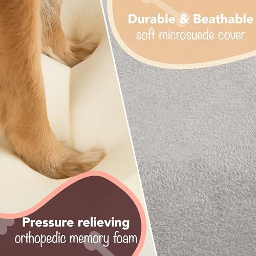 Friends Forever Large Dog Bed Couch, Orthopedic Pet Sofa Memory Foam