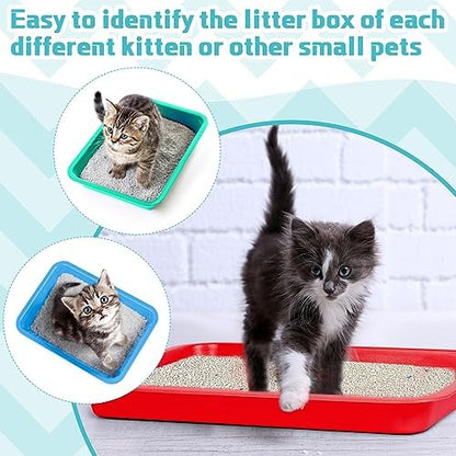 3 Pcs Kitten Litter Pan Fresh Color 15.1 x 12 x 1.4 Inch