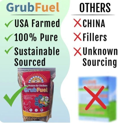 Buff Clucks Grub Fuel Black Soldier Fly Larvae for Chickens, Chick Feed 5lb
