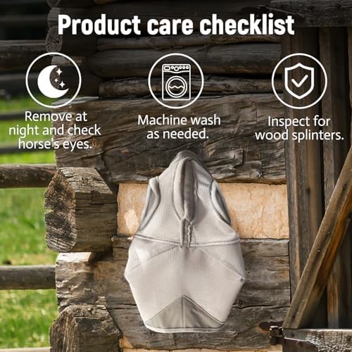 Raelitego Horse Fly Mask Without Ears, Breathable Mesh UV Protection (M)