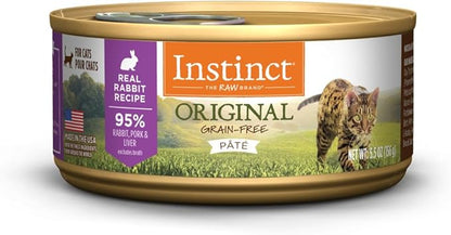 Instinct Original Grain Free Real Rabbit Recipe Natural Wet Canned Cat Food by Nature's Variety, 5.5 oz. Cans (Case of 12)