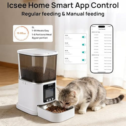 Automatic Cat Feeder with Camera Two-Way Video/Autio 5G WiFi, 5L