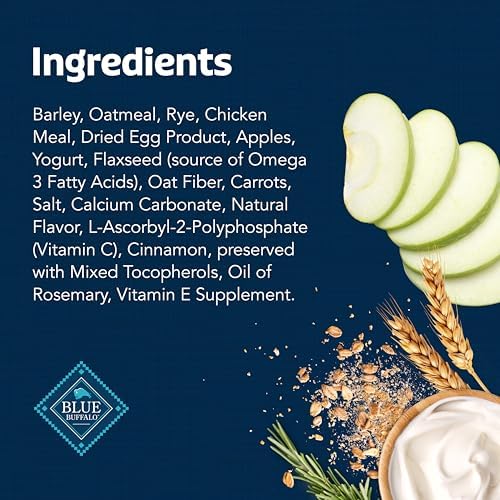 Blue Buffalo Health Bars Mini Crunchy Dog Biscuits, Oven-Baked with Natural Ingredients, Apples & Yogurt, 32-oz Bag (Pack of 2)