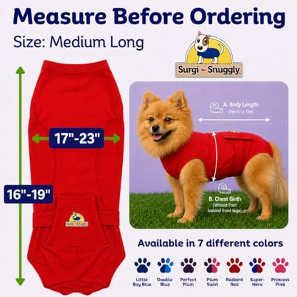 Surgi Snuggly Dog Surgery Recovery Suit, Cone Alternative, Spay/Neuter ML