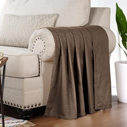 Superior Cotton Blanket, Lightweight, Breathable Bedding, Throw, Chocolate