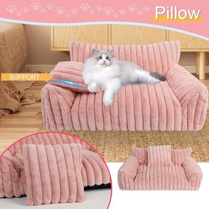Dog Beds for Small Dogs,Cat Dog Couch Bed for Indoor Cats, Dog Sofa,M,Pink