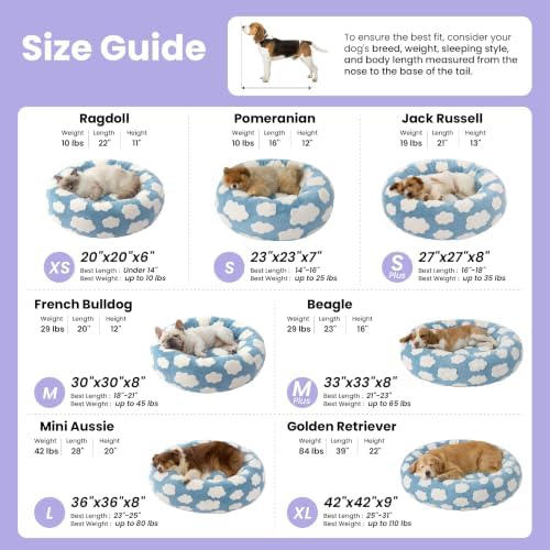LE SURE Shown on TV Jacquard Donut Cute Small Dog Beds,Pink Taffy 27x27x8in