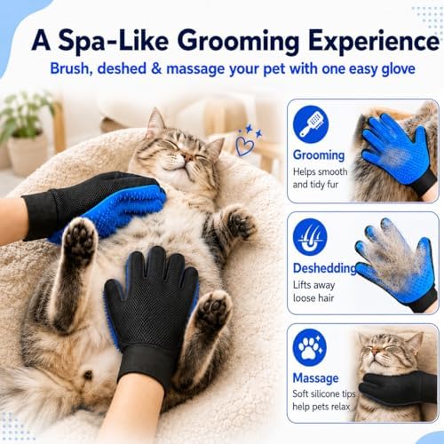 NVNAN 3 PCS Pet Hair Removal Glove and Pet Hair Remover