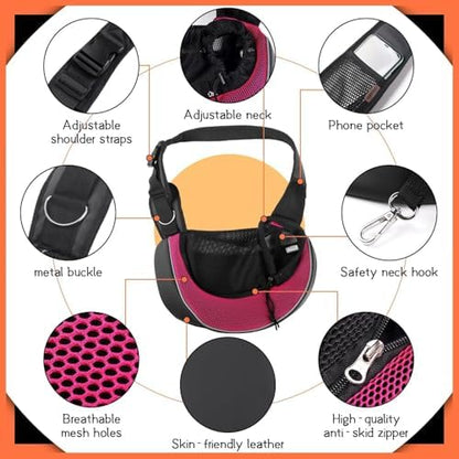YUDODO Pet Sling Carrier for 2-5 lbs Small Dogs Cat Puppy Crossbody Carrier