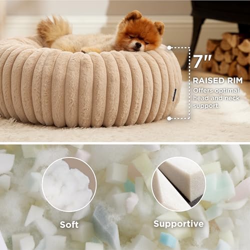 Bedsure ComfyFleece™ Donut Small Dog Bed with Removable Washable Cover