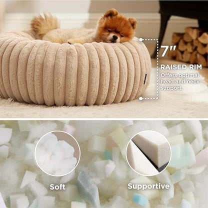 Bedsure ComfyFleece™ Donut Small Dog Bed with Removable Washable Cover