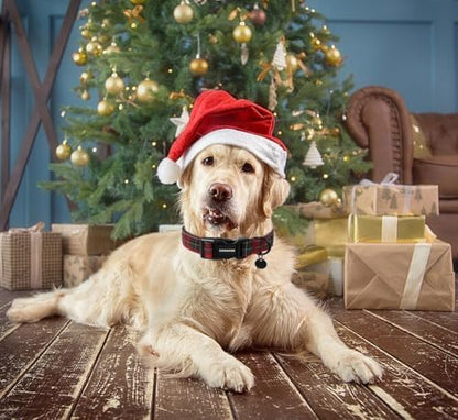 DOGWONG Cotton Christmas Dog Collar