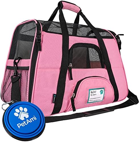PetAmi Airline Approved Pet Carrier for Cats & Small Dogs, Large, Pink