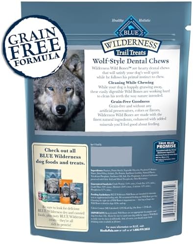 Blue Buffalo Wilderness Large Dog Dental Chews, Grain-Free, 10 oz