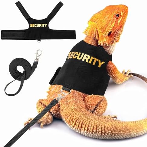 Bearded Dragon Harness and Leash Set, Escape Proof Reptile Vest