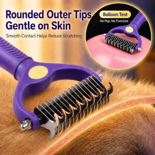 Deshedding Dog Brush, Dog Grooming Kit for Dogs & Cats