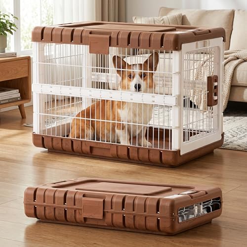 ZOMISIA 28" L Collapsible Dog Crate for Dogs, Heavy Duty Dog Kennel Indoor