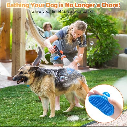 Dog Shower Attachment with 8.2Ft Long Shower Hose & Metal 3-Way Diverter