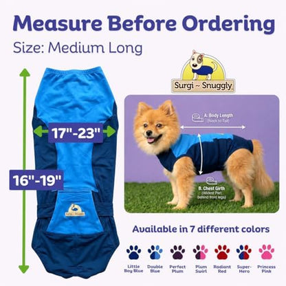 Surgi Snuggly Dog Surgery Recovery Suit, Cone Alternative, Spay/Neuter ML
