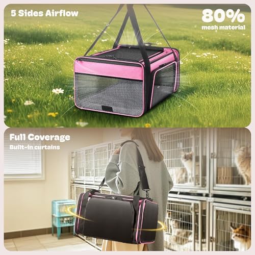 Top and 2 Sides Expandable Cat Carrier 18x13.5x9.5 TSA Airline Approved