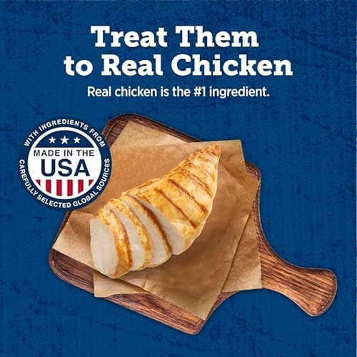 Blue Buffalo True Chews Dog Treats, Made in the USA with Natural Ingredients, Chicken Bacon Recipe, 12-oz Bag (Pack of 6)