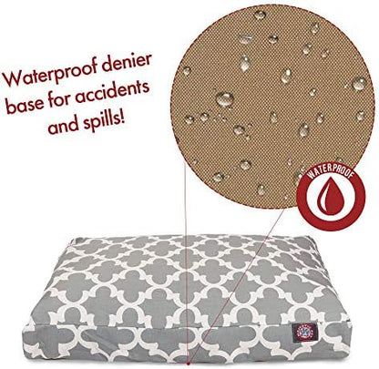 Majestic Pet Rectangular Dog Bed, Large, 44x36x5 in, Washable, Gray