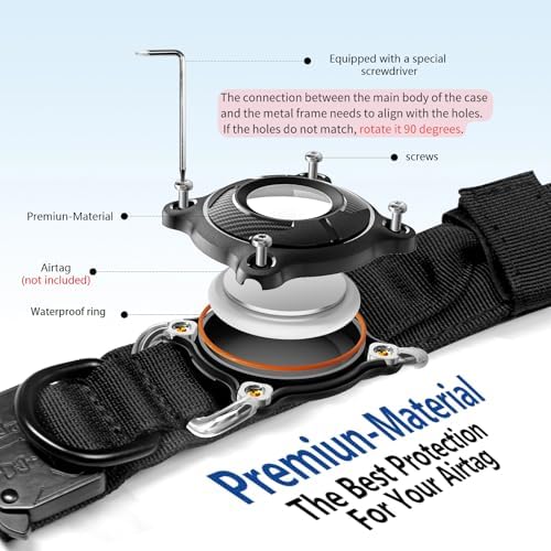 Tactical AirTag Dog Collar Waterproof with QR Code ID Tag, Military Training Dog Collar with Built-in AirTag Holder, Metal Buckle & Handle, GPS Tracking Collar for Medium to Large Dogs (Camo, L)