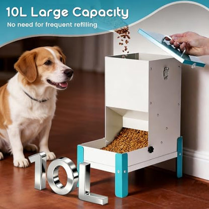 Automatic Dog Feeder 10L Gravity Cat Feeder with Elevated Stand