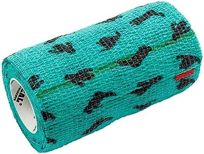 SyrFlex Cohesive Bandage 4” Teal Boot and Cactus 4pk