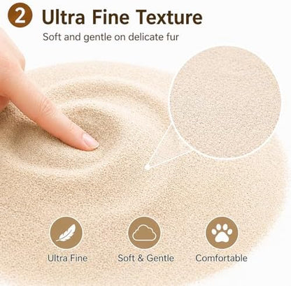 Meow&Woof Hamster Sand, 2.2 lbs Natural Desert Bath Sand & Potty Litter, Low Dust Small Animal Sand for Hamsters, Chinchillas, Gerbils, Syrian Hamsters, Mice