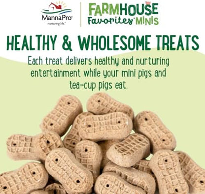 Manna Pro Farmhouse Favorites – Mini Pig Treats – Baked Snack for Mini & Tea-Cup Pigs – Hand Mixed Pig Treat – Peanut Butter Flavored – 3lb Bag (Pack of 2)
