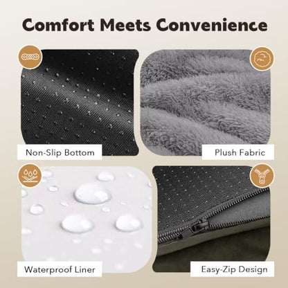 MEKIY Orthopedic Waterproof Dog Bed Pet Couch with Bolster for Medium Dogs